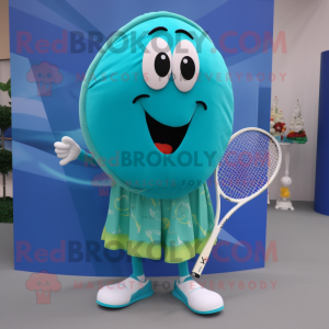 Turkis tennisracket maskot...