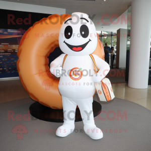 Hvid Donut maskot kostume...