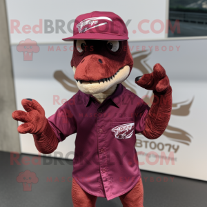 Maroon Deinonychus maskot...