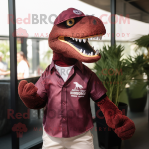 Maroon Deinonychus maskot...