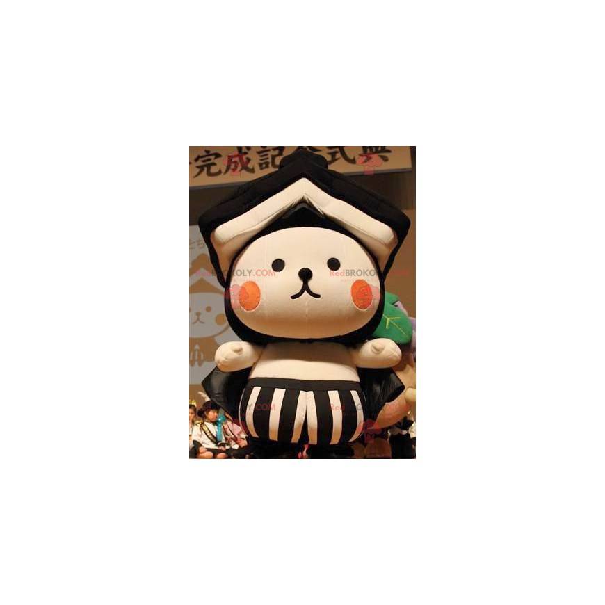 Teddy bear mascot with a roof - Asian mascot - Redbrokoly.com