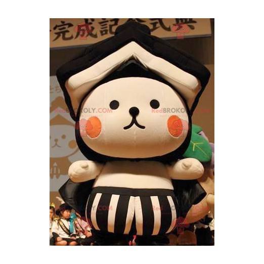 Teddy bear mascot with a roof - Asian mascot - Redbrokoly.com