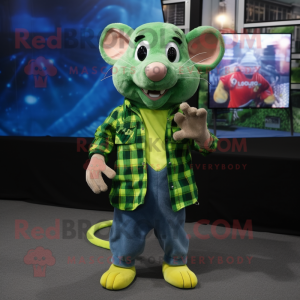 Lime Green Rat mascotte...