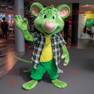 Lime Green Rat maskotdräkt...