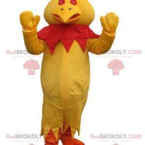 Mascotte de poulet jaune avec une crête rouge - Redbrokoly.com