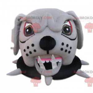 Aggressiver Bulldoggenmaskottchenkopf mit einem Halsband -