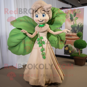 Tan Beanstalk maskot drakt...
