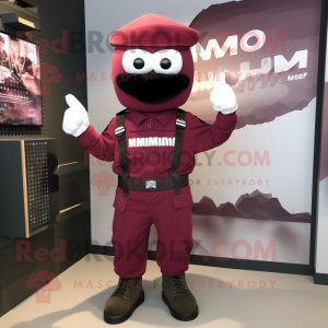 Maroon Para Commando maskot...