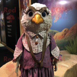 nan Quail mascot costume character dressed with a Blouse and Earrings