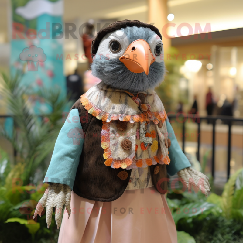 nan Quail mascot costume character dressed with a Blouse and Earrings