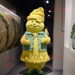 Gul kål maskot drakt...
