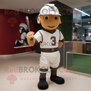 nan Spartan Soldier mascot costume character dressed with a Baseball Tee and Messenger bags