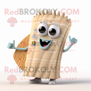 Beige Enchiladas mascot costume character dressed with a Swimwear and Rings