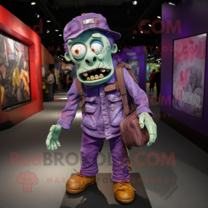 Lilla Zombie maskot kostume...