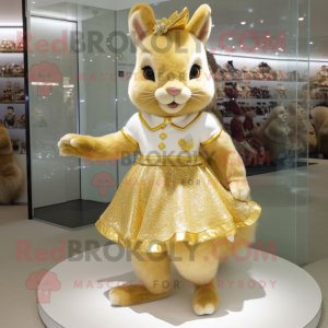 Guld ekorre maskot kostym...