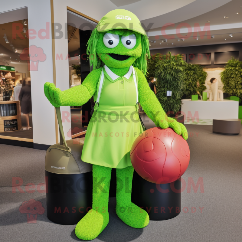 Personaje de disfraz de mascota de la pelota de golf verde lima vestido con  un mono y bolsos - Disfraces de mascotas -  Tamaño L (175-180  CM)