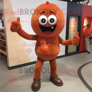 Rust Meatballs mascot costume character dressed with a Leggings and Shoe clips