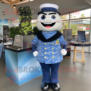 Navy Sushi mascot costume character dressed with a Tank Top and Ties