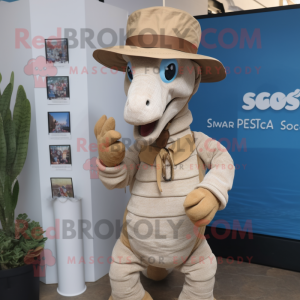 Beige Sea Horse mascotte...