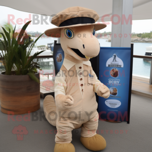 Beige Sea Horse mascotte...