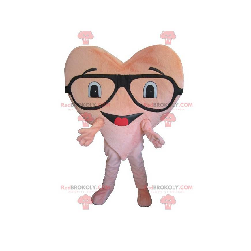 Mascote gigante de coração rosa - Redbrokoly.com