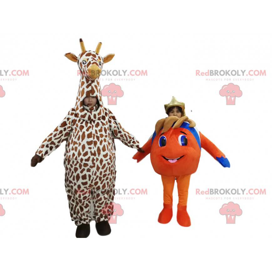Nemo och en giraffmaskotduo - Redbrokoly.com