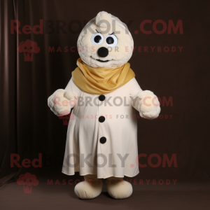 Cream Meatballs mascot costume character dressed with a Coat and Cummerbunds