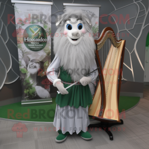 Silver Celtic Harp maskot...