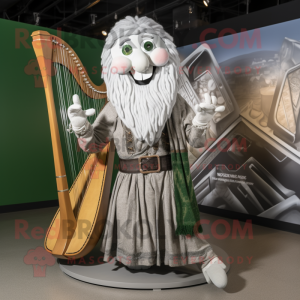 Sølv keltisk harpe maskot...