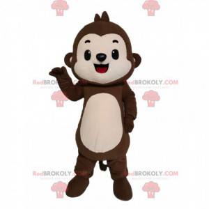 Mascote pequeno macaco marrom e creme. - Redbrokoly.com