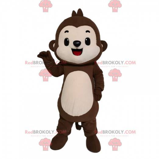 Mascote pequeno macaco marrom e creme. - Redbrokoly.com