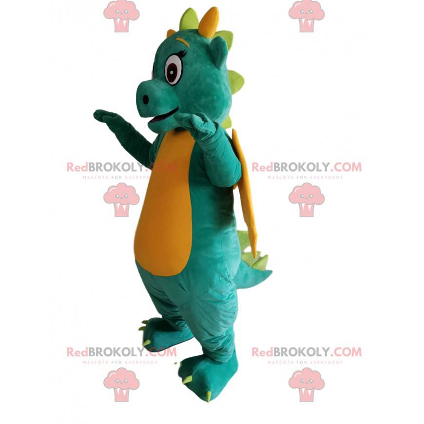 Mascote de alça verde e amarela com asas amarelas - Mascote de alça verde e amarela com asas amarelas -