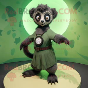 Olive-Lemur Maskottchen...