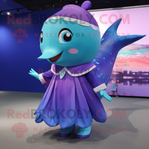 Lilla Blue Whale maskot...