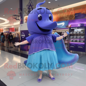 Lilla Blue Whale maskot...