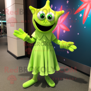 Lime Green Starfish maskot...