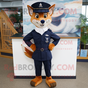 Navy Fox maskot kostume...