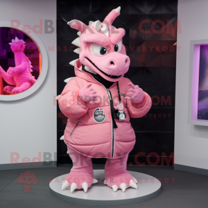 Pink Dragon maskot kostume...