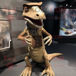 Tan Dimorphodon mascot costume character dressed with a Jeans and Cummerbunds