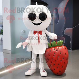 Hvid jordbær maskot kostume...