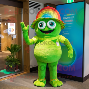 Lime Green Rainbow mascotte...