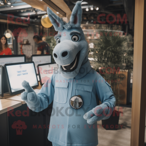 Sky Blue Donkey mascotte...