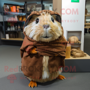 Brown Guinea Pig mascot costume character dressed with a Romper and Shawls