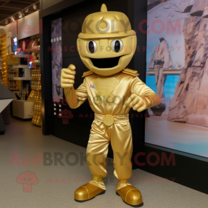 Gold Army Soldier maskot...