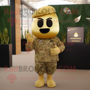 Gold Army Soldier mascotte...