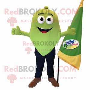 Olive Enchiladas mascot costume character dressed with a Polo Shirt and Tie pins