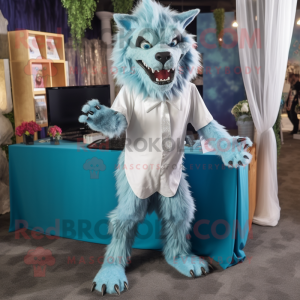 Cyan Werewolf maskot...