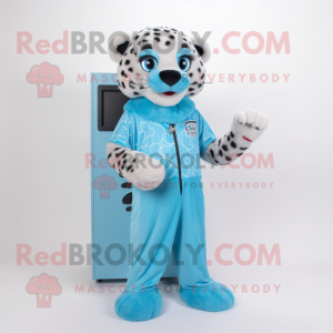 Sky Blue Cheetah mascotte...