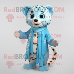 Sky Blue Cheetah maskot...