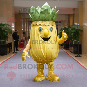 Gold Cabbage maskot kostume...